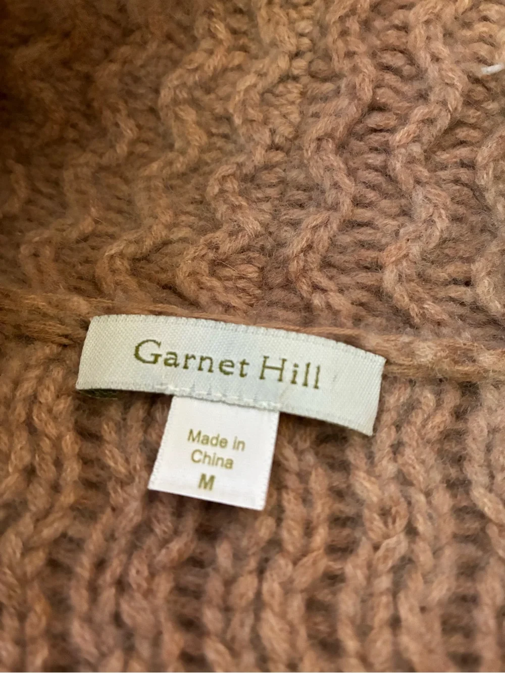 Garnet Hill 100% Cashmere Cozy Textured Open-Front Cardigan - Camel